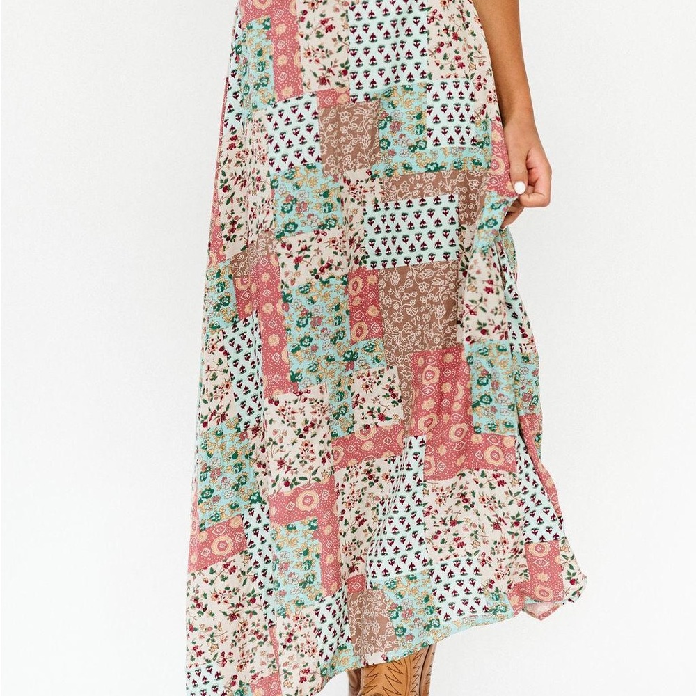 Boho Patchwork Floral Skirt